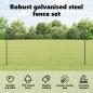 Preview: Euro Zaun Set mit 2 Grau Metall 10 x 1,2 m Langlebig