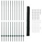 Preview: Gartenzaun Set 2er Set Grün Metall 25 x 1,5 m Gartenzaun