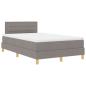 Preview: ARDEBO.de - Boxspringbett mit Matratze Taupe 120x200 cm Stoff