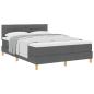 Preview: ARDEBO.de - Boxspringbett mit Matratze Dunkelgrau 160x200 cm Stoff