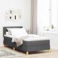 Preview: ARDEBO.de - Boxspringbett mit Matratze Dunkelgrau 100x200 cm Stoff