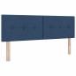 Preview: Boxspringbett mit Matratze Blau 140x190 cm Stoff