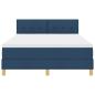 Preview: Boxspringbett mit Matratze Blau 140x190 cm Stoff