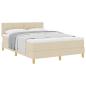 Preview: Boxspringbett mit Kissen mit Kopfteil Creme 140 x 200 cm Stoff