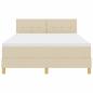 Preview: Boxspringbett mit Kissen mit Kopfteil Creme 140 x 200 cm Stoff