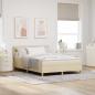 Preview: Boxspringbett mit Kissen mit Kopfteil Creme 140 x 200 cm Stoff