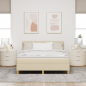 Preview: Boxspringbett mit Kissen mit Kopfteil Creme 140 x 200 cm Stoff