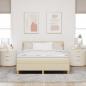 Preview: Boxspringbett mit Kissen mit Kopfteil Creme 140 x 200 cm Stoff