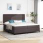 Preview: ARDEBO.de - Boxspringbett mit Matratze Dunkelbraun 200x200 cm Stoff