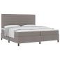 Preview: Taupe Boxspringbett mit Matratze 200x200 cm Stoff