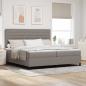 Preview: Taupe Boxspringbett mit Matratze 200x200 cm Stoff