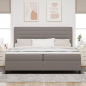 Preview: Taupe Boxspringbett mit Matratze 200x200 cm Stoff