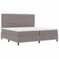 Preview: Taupe Boxspringbett mit Matratze 200x200 cm Stoff