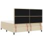 Preview: Boxspringbett mit Matratze & LED Creme 180x200 cm Stoff