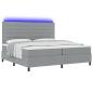 Preview: Boxspringbett mit Matratze mit LED Hellgrau 200 x 200 cm Stoff