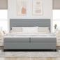 Preview: Boxspringbett mit Matratze mit LED Hellgrau 200 x 200 cm Stoff