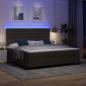 Preview: Boxspringbett mit Matratze & LED Dunkelbraun 200x200 cm Stoff