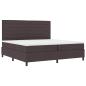 Preview: Boxspringbett mit Matratze & LED Dunkelbraun 200x200 cm Stoff