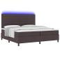 Preview: Boxspringbett mit Matratze & LED Dunkelbraun 200x200 cm Stoff