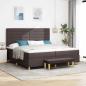 Preview: ARDEBO.de - Boxspringbett mit Matratze & Bank Dunkelbraun 200x200 cm Stoff