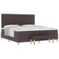 Preview: Boxspringbett mit Matratze & Bank Dunkelbraun 200x200 cm Stoff