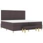 Preview: Boxspringbett mit Matratze & Bank Dunkelbraun 200x200 cm Stoff