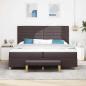 Preview: Boxspringbett mit Matratze & Bank Dunkelbraun 200x200 cm Stoff