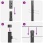 Preview: Zaunpfosten Set 7 Teile Grau Metall