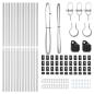 Preview: Zaunpfosten Set 26-er Set Silber Stahl