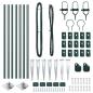 Preview: Zaunpfosten Set mit Spitze Set von 7 Grün Metall