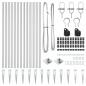 Preview: Zaunpfosten Set 13er Set Silber Galvanisierter Stahl