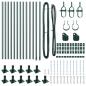 Preview: Zaunpfosten Set 13 Teile Grün Metall, Beton 3,2 x 3,2 x 50 cm