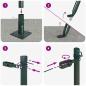 Preview: Zaunpfosten Set 13 Teile Grün Metall, Beton 3,2 x 3,2 x 50 cm