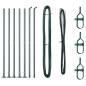 Preview: Zaunpfosten Set mit Grundplatten Set aus 14 Grün Metall