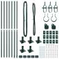 Preview: Zaunpfosten Set mit Grundplatten Set aus 14 Grün Metall