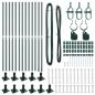Preview: Zaunpfosten Set mit Bodenplatten Set von 26 Grün Metall