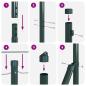 Preview: Zaunpfosten Set 26 Teile Grün Metall 3,2 x 3,2 x 83,5 cm