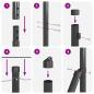Preview: Zaunpfosten Set 26-teilig Grau Beton 3,2 x 3,2 x 88,5 cm