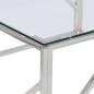 Preview: Couchtisch Silbern Edelstahl und Hartglas