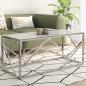 Preview: ARDEBO.de - Couchtisch Silbern Edelstahl und Hartglas