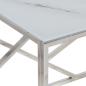 Preview: Couchtisch Silbern Edelstahl und Hartglas
