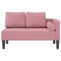 Preview: Chaiselongue mit Kissen Rosa Samt