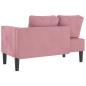 Preview: Chaiselongue mit Kissen Rosa Samt