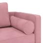 Preview: Chaiselongue mit Kissen Rosa Samt