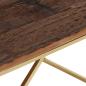 Preview: Couchtisch Golden Edelstahl und Massivholz