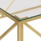 Preview: Couchtisch Golden Edelstahl und Hartglas