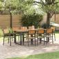 Preview: ARDEBO.de - Stapelbare Gartenstühle 8 Stück Schwarz Stahl und Massivholz-Akazie