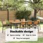 Preview: Stapelbare Gartenstühle 8 Stück Schwarz Stahl und Massivholz-Akazie