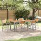 Preview: ARDEBO.de - Stapelbare Gartenstühle 6 Teile Grau Stahl und Massivholz Akazie