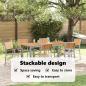 Preview: Stapelbare Gartenstühle 6 Teile Grau Stahl und Massivholz Akazie